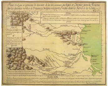 Plano. Dirección de los caminos que bajan de México a Veracruz. Diego García Conde (1798). AGN